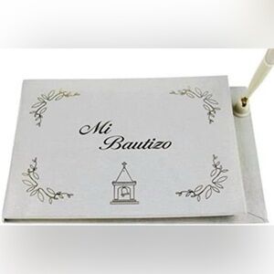 Spanish My Baptism Mi Bautizo Guest Book with Pen Religious Gift Keepsake